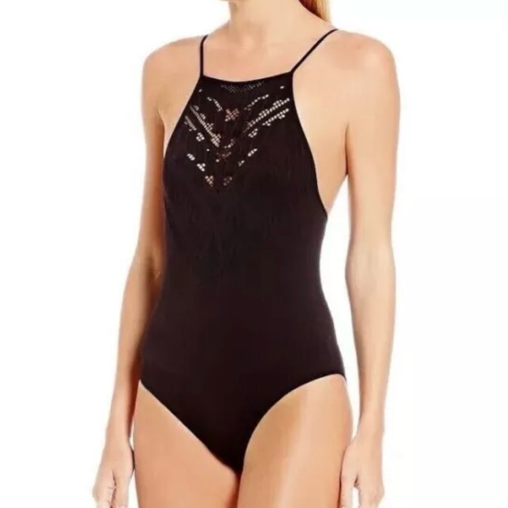 Free People Intimately Black Lace Top Bodysuit XS/S NWOT Excellent Condition